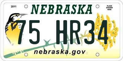 NE license plate 75HR34