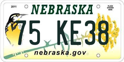 NE license plate 75KE38