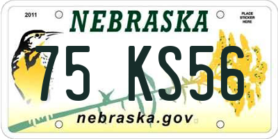 NE license plate 75KS56