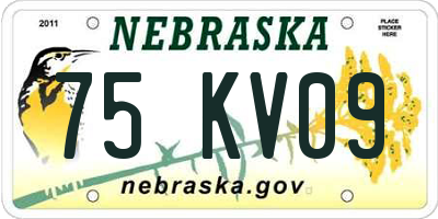 NE license plate 75KV09