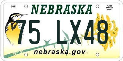 NE license plate 75LX48