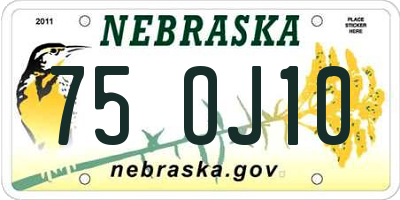 NE license plate 75OJ10