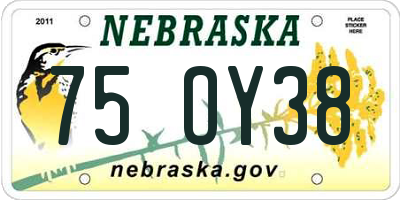 NE license plate 75OY38