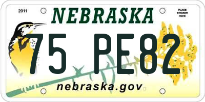 NE license plate 75PE82