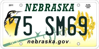 NE license plate 75SM69