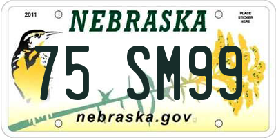 NE license plate 75SM99