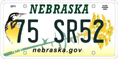 NE license plate 75SR52