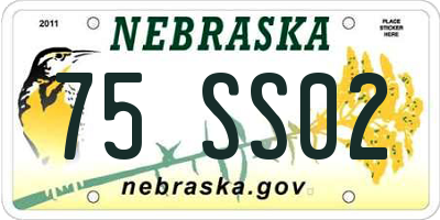NE license plate 75SS02