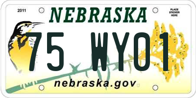 NE license plate 75WY01