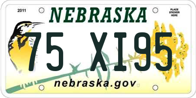 NE license plate 75XI95