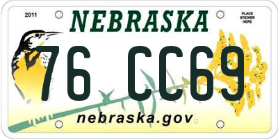 NE license plate 76CC69