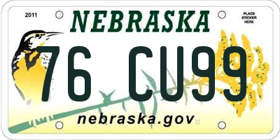 NE license plate 76CU99