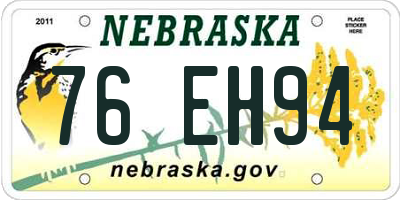 NE license plate 76EH94