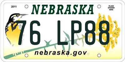 NE license plate 76LP88