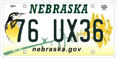 NE license plate 76UX36