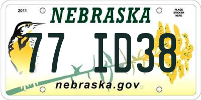 NE license plate 77ID38
