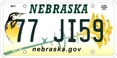 NE license plate 77JI59