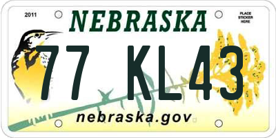 NE license plate 77KL43