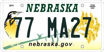 NE license plate 77MA27
