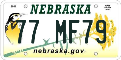 NE license plate 77MF79