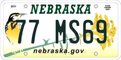 NE license plate 77MS69
