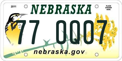 NE license plate 77OQ07