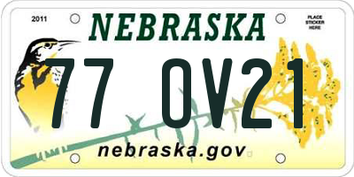 NE license plate 77OV21