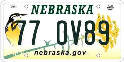 NE license plate 77OV89