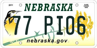 NE license plate 77PI06