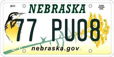 NE license plate 77PU08