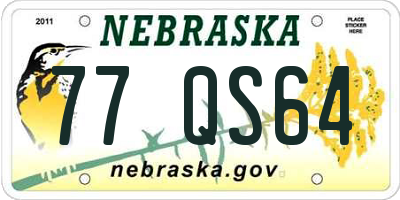NE license plate 77QS64