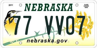 NE license plate 77VV07