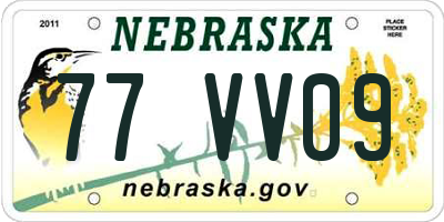 NE license plate 77VV09