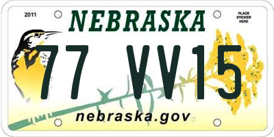 NE license plate 77VV15