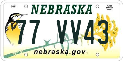 NE license plate 77VV43