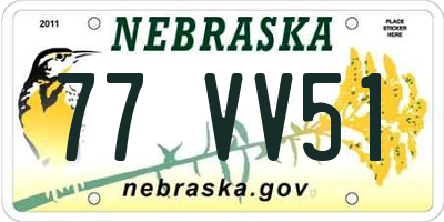 NE license plate 77VV51