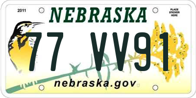 NE license plate 77VV91