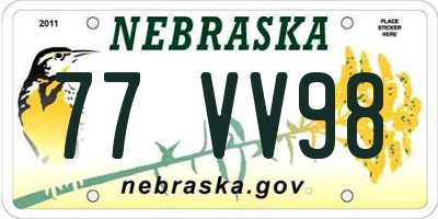 NE license plate 77VV98