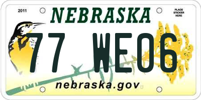 NE license plate 77WE06
