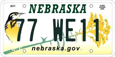 NE license plate 77WE11