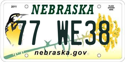 NE license plate 77WE38