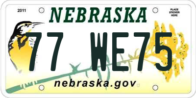NE license plate 77WE75