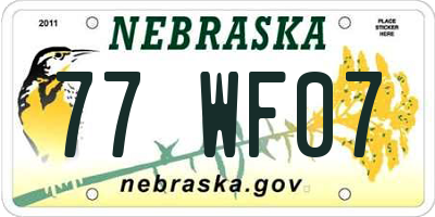 NE license plate 77WF07
