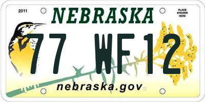 NE license plate 77WF12
