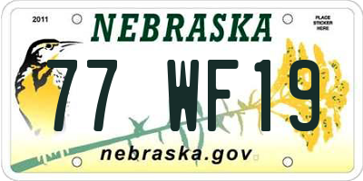 NE license plate 77WF19
