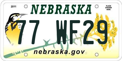 NE license plate 77WF29