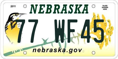 NE license plate 77WF45