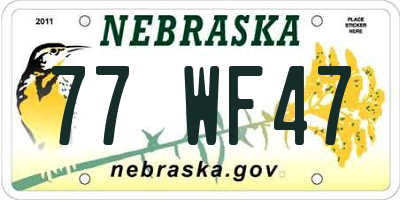 NE license plate 77WF47