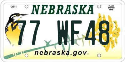 NE license plate 77WF48