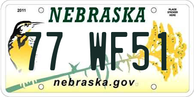 NE license plate 77WF51